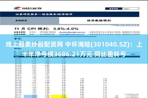 线上股票炒股配资网 中环海陆(301040.SZ)：上半年净亏损3686.21万元 同比盈转亏