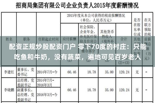 配资正规炒股配资门户 零下70度的村庄：只能吃鱼和牛奶，没有蔬菜，遍地可见百岁老人